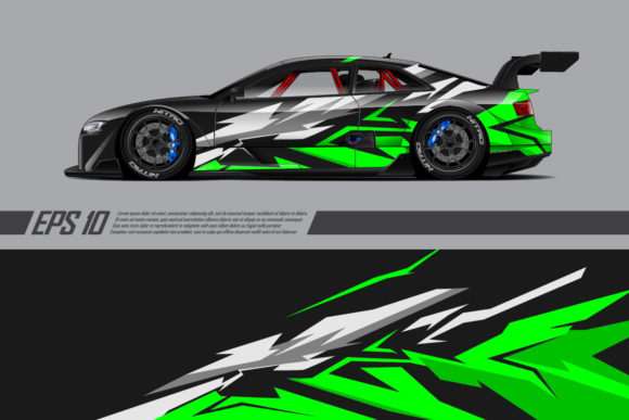 Download Sport Car Vector with Wrap Vinyl Design - Design Collection
