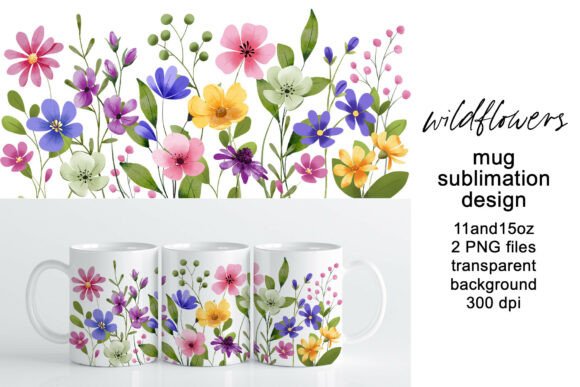 Download Mug Wrap, Sublimation Design Flowers - Design Collection