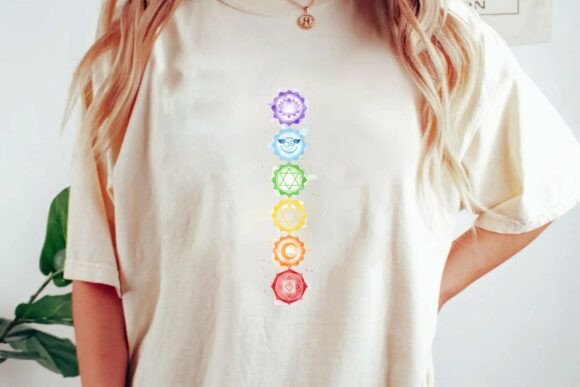 Download Vertical Watercolor 7 Chakras Spiritual Meditation Yoga Design Png - Design Collection