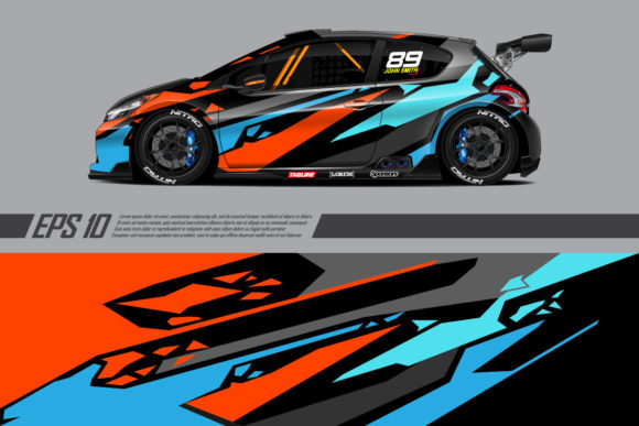 Download Sport Car Vector with Wrap Vinyl Design - Design Collection