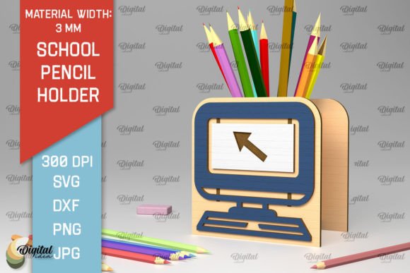 Download School Pencil Holder Laser Cut Design - Design Collection