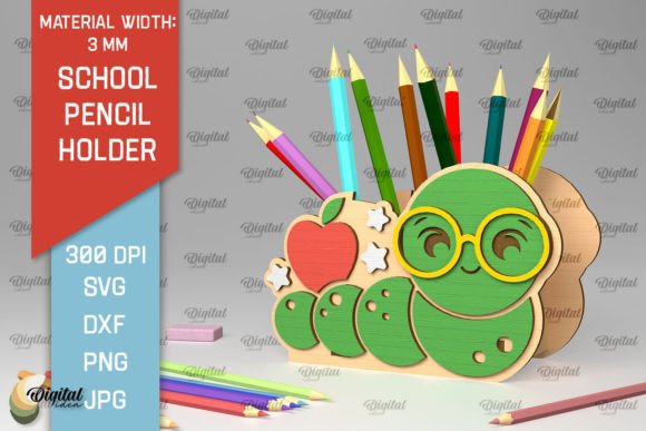Download School Pencil Holder Laser Cut Design - Design Collection