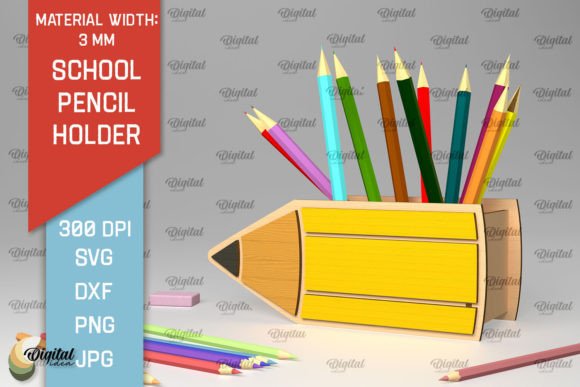 Download School Pencil Holder Laser Cut Design - Design Collection