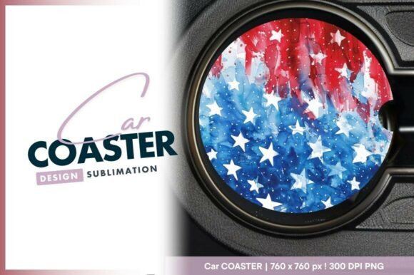 Download Patriotic Round Design Car Coaster - Design Collection