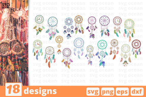 Download 18 Dreamcatcher Design Bundle - Design Collection