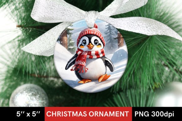 Download Walking Winter Penguin Round Design - Design Collection