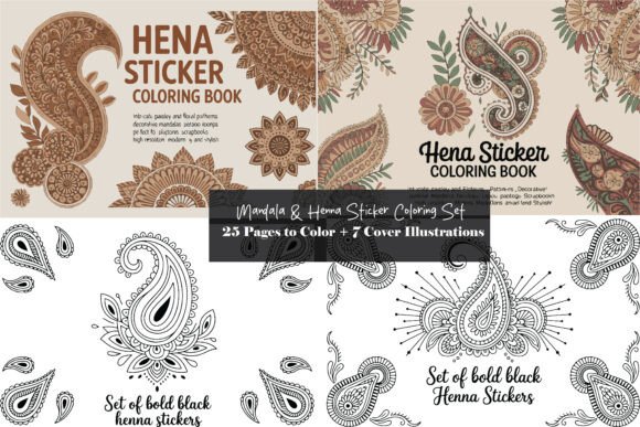 Download Mandala &amp; Henna Sticker Pages - Henna Collection