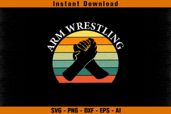 Download Arm Wrestling Vintage Retro Color Design - Design Collection