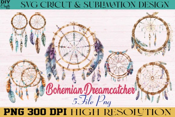 Download Bohemain Dreamcatcher Bundle PNG Design - Design Collection