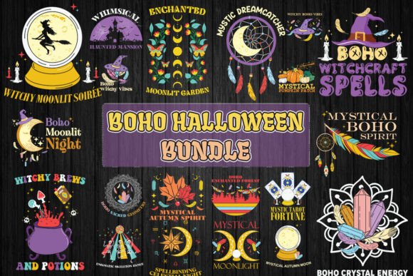 Download Boho Halloween SVG Bundle 20 Designs - Design Collection
