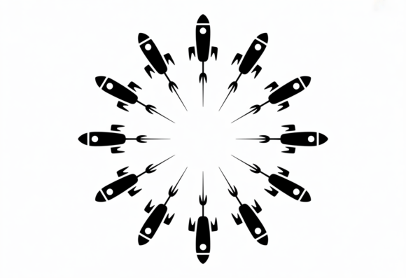 Download Rocket Ship Clipart Radial Design Black - Design Collection