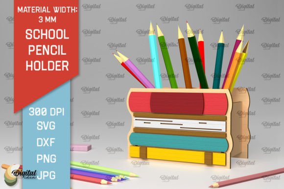 Download School Pencil Holder Laser Cut Design - Design Collection