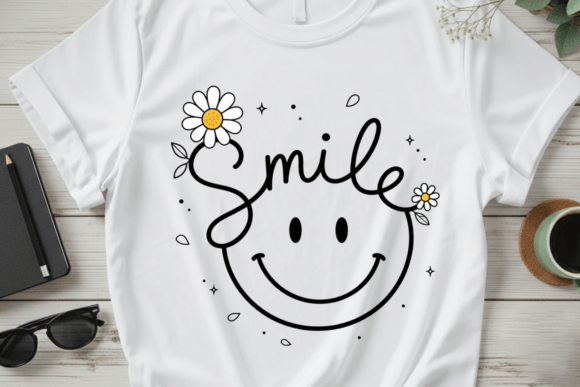 Download Smile Daisy Flower PNG T-Shirt Design - Design Collection