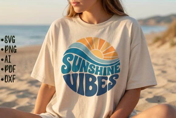 Download Sunshine Vibes Summer T-Shirt Design Svg - Design Collection