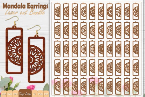 Download 50 Design Mandala Earrings Laser Cut - Design Collection