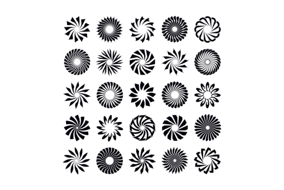 Download Abstract Radial Shape Design Element Set - Design Collection